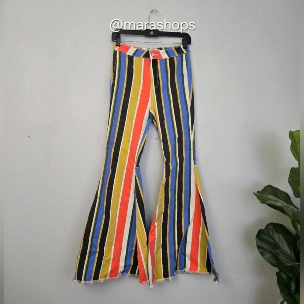 We The Free Float On By Stripe Bell Bottoms - Picture 2 of 7